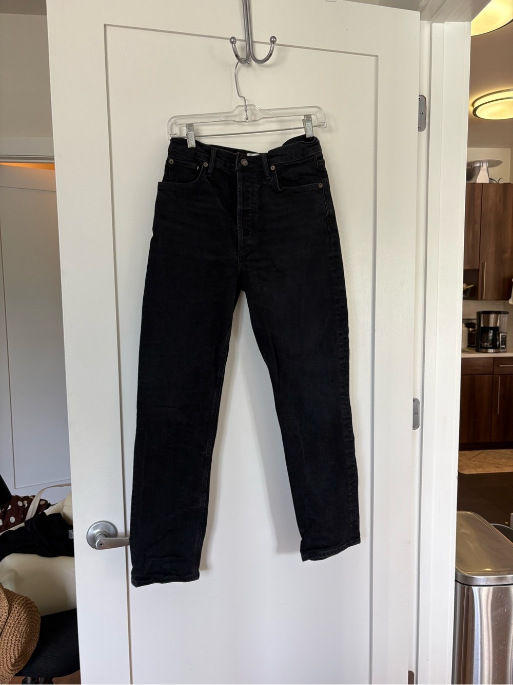 Agolde Women's Black Straight-Leg Jeans